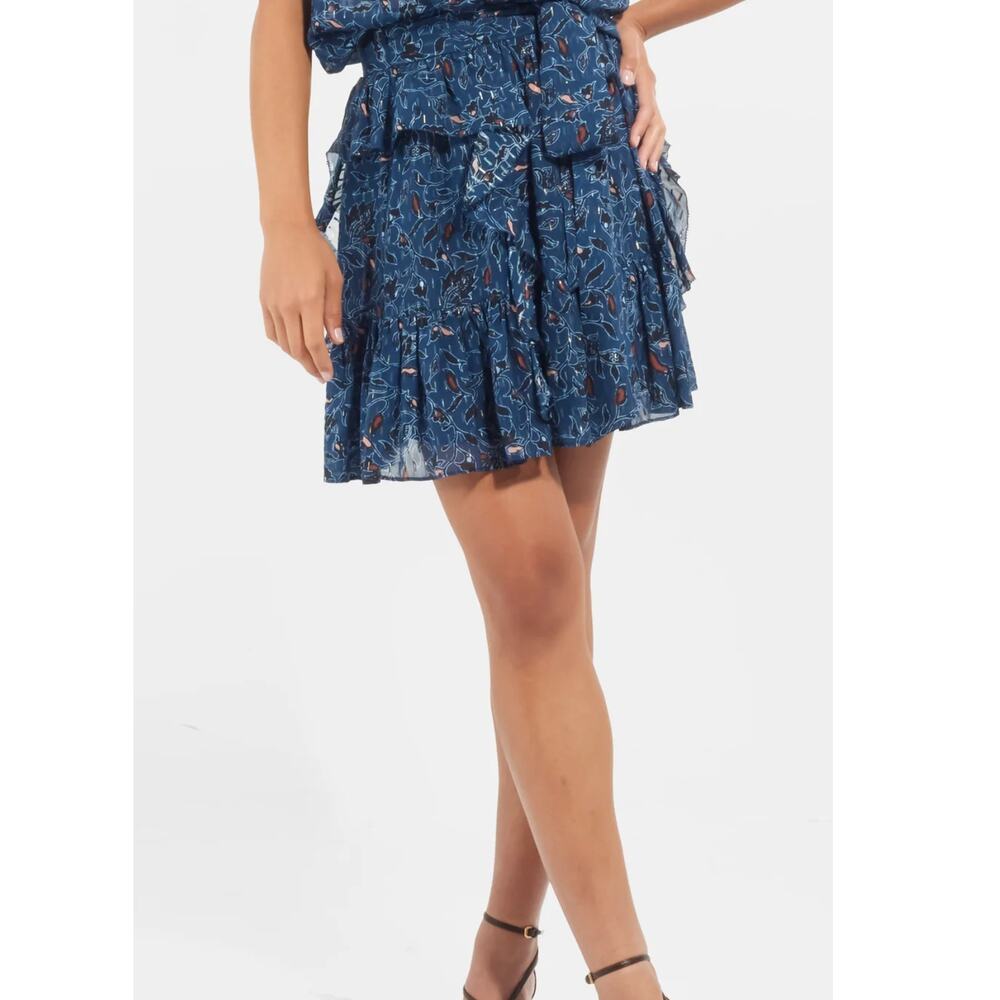 Ulla Johnson Zea Silk Blend Mini Skirt Belted Ruffle Size 2 NWT - Picture 5 of 10